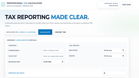 Sales Tax Calculator | Techno Function 
